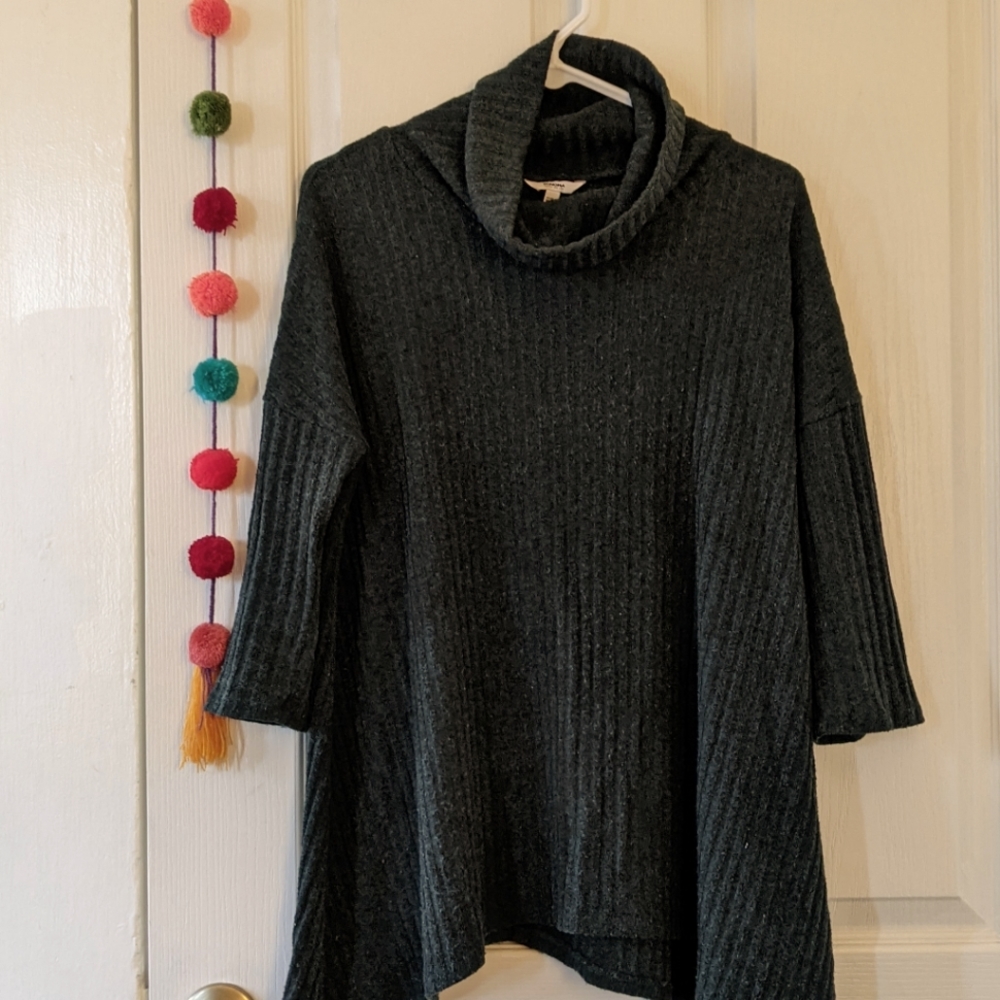 Green cowl neck sweater